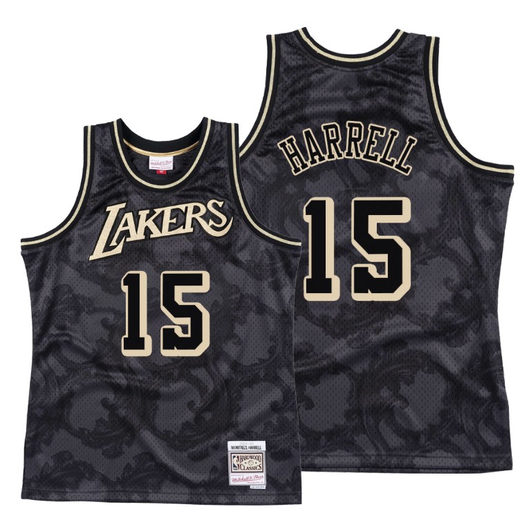 Men's Los Angeles Lakers Montrezl Harrell #15 NBA Toile Hardwood Classics Black Basketball Jersey BGM7183CB